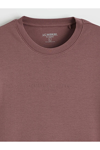 LC Waikiki Pink Oversize Fit Crew Neck Printed Men's T-Shirt