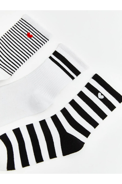 LC Waikiki Екру дамски чорапи с мотиви, 5 чифта