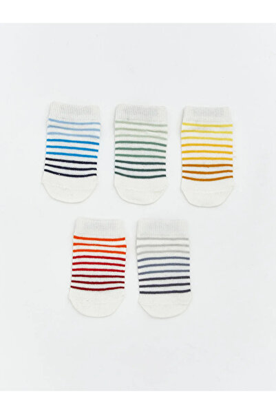 LC Waikiki White Striped Baby Boy Booties Socks, Pack of 5