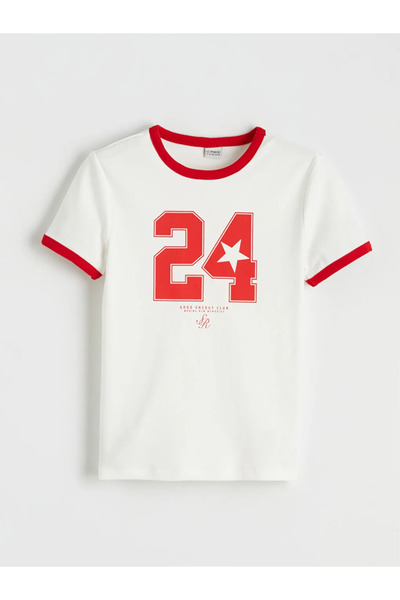 LC Waikiki Екру принтирана дамска тениска