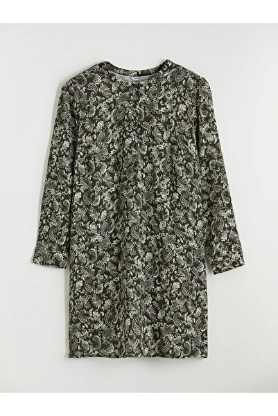 LC Waikiki Green Judge Collar Patterned Women's Tunic