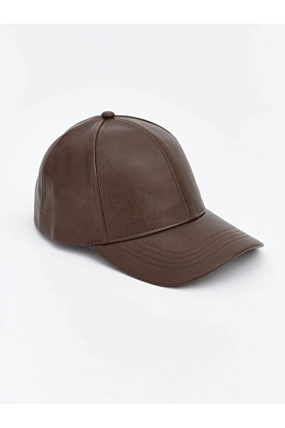 LC Waikiki Brown Leather Look Men's Cap Hat