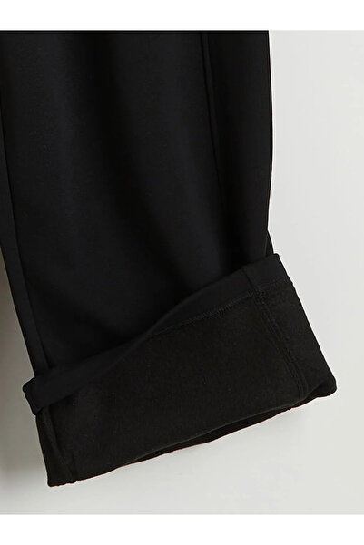 LC Waikiki Black Women's Thick Sweatpants with Elastic Waist