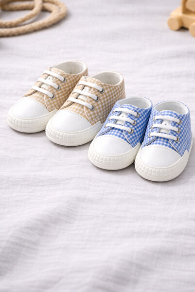 mini kanka 2 Pieces 0-24 Months Unisex Baby Shoes First Step Lace-Up Comforta...