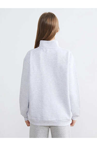 LC Waikiki Γκρι γυναικείο χοντρό φούτερ με κέντημα Μίκυ Μάους