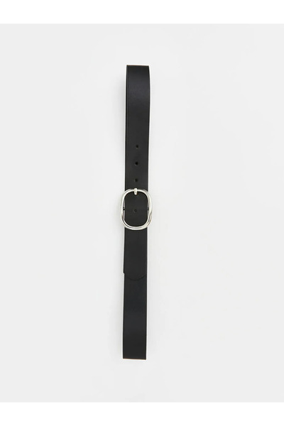 LC Waikiki Γυναικεία ζώνη μαύρης δερμάτινης εμφάνισης