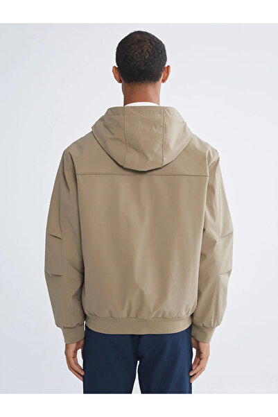 LC Waikiki Beige Comfortable Fit Hooded Men's Coat