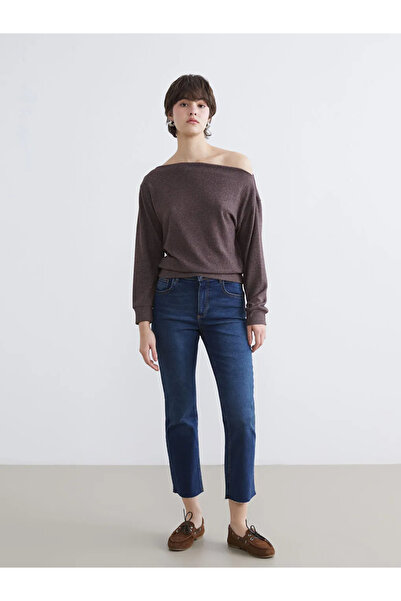 LC Waikiki Καφέ μπλούζα με λαιμόκοψη