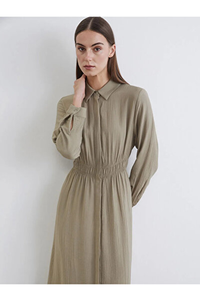 LC Waikiki Green Waist Fitted Shirt Dress