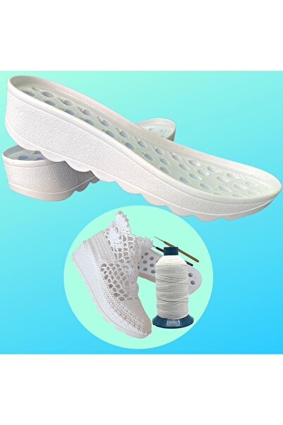 özgürce Örgü Ayakkabı Tabanı 66 Beyaz, Rahat ve Şık Tasarım