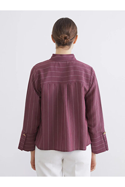 LC Waikiki Plum Striped Women's Shirt