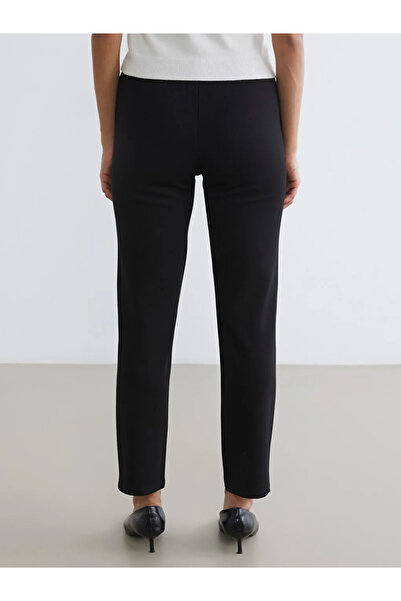 LC Waikiki Μαύρο γυναικείο παντελόνι με ψηλή μέση και στενή εφαρμογή