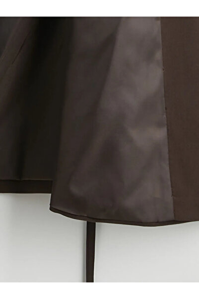 LC Waikiki Brown Double-Breasted Collar Women's Blazer Jacket