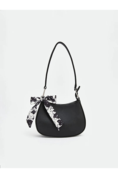 LC Waikiki Women's Shoulder Bag with Black Scarf Accessory