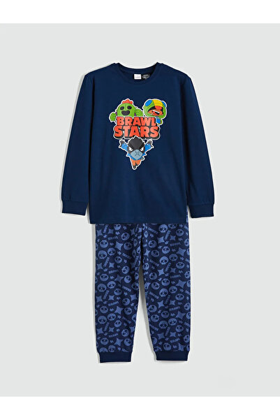 LC Waikiki Mornarsko plavi Brawl Stars Štampano set pidžama za dečake