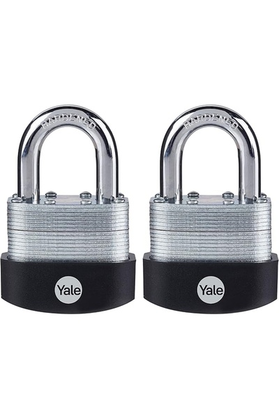 Yale 2 عبوة من مشابك القفل المغلفة للاستخدام الخارجي، والأسوار، والتخزين