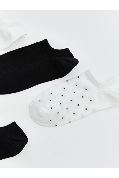 LC Waikiki Дамски чорапи тип „кец“ с шарка в екрю, комплект от 5