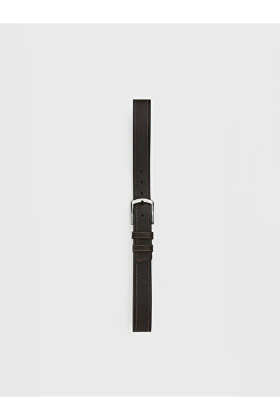 LC Waikiki Brown Leather Look Decorative Stitched Men's Belt