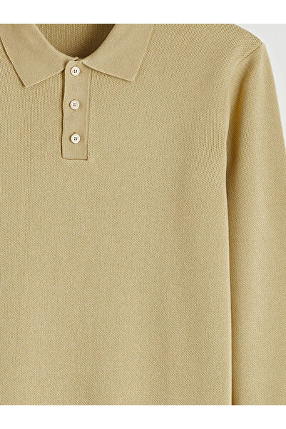 LC Waikiki Yellow Polo Neck Men's Knit Sweater