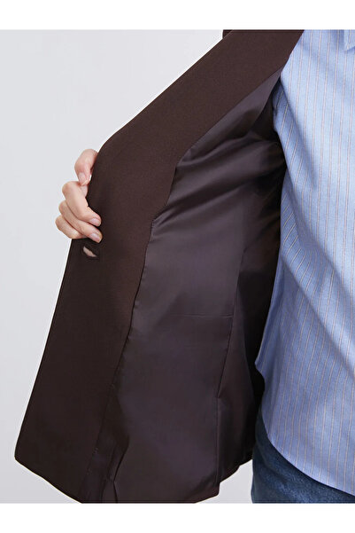 LC Waikiki Brown Crepe Women's Blazer Jacket