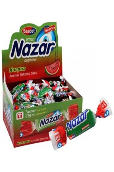 Nazar Karpuz Aromalı Tekli Şekersiz Sakız (1 Paket 100 Adet)