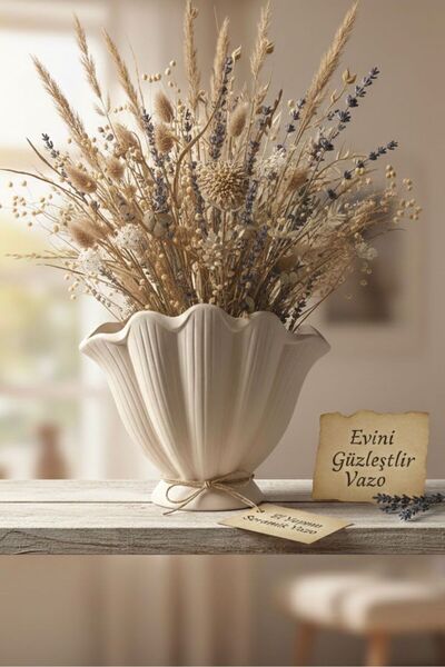 Art-ı Prime Dizayn Premium El Yapımı İstiridye Form Beton Vazo - Birinci Sını...