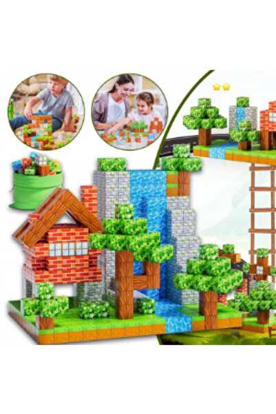 OEM Set 75 cuburi magnetice pentru construcții, tematică blocuri, 2 cm