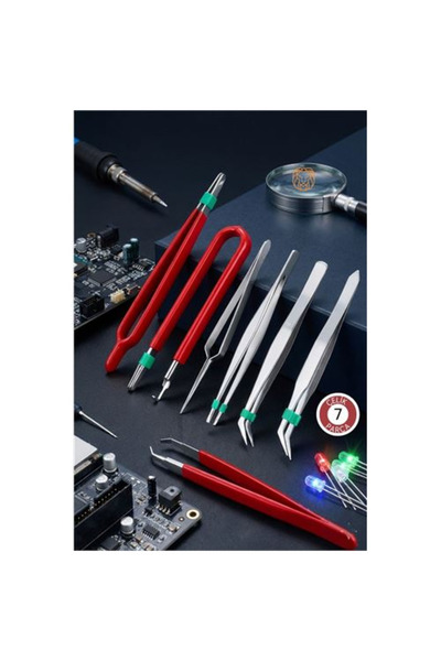 EASERA TİCARET مجموعة مكونة من 7 ملاقط دقيقة احترافية - مجموعة أدوات إصلاح إل...