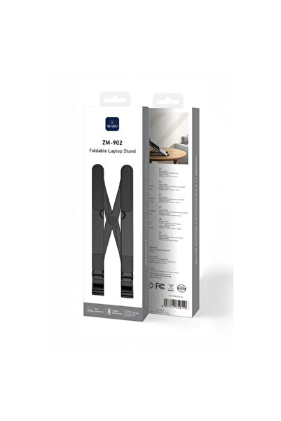 WIWU حامل كمبيوتر محمول قابل للطي ZM-902، قابل للتعديل، محمول، مريح - أسود