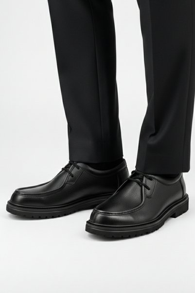 LUSIVE 100% Genuine Leather Black Casual Comfortable Classic Men's Shoes Luass28Al0043