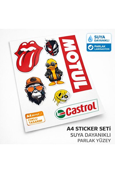 naturevo Suya Dayanıklı Motor Kask & Arka Çanta Çıkartma | Parlak Laminasyon ...