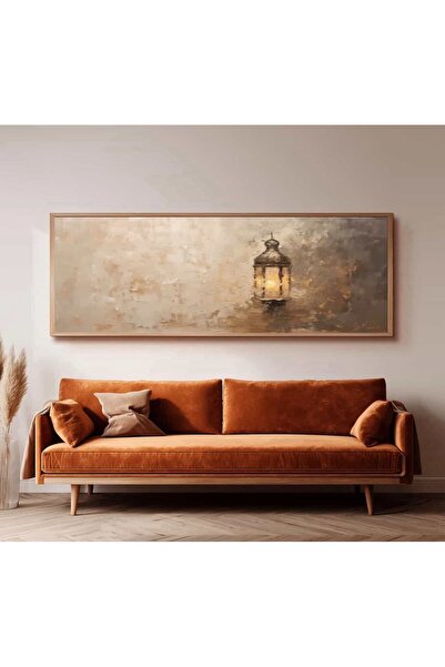 woodhomeworks Tek Parça Gerçek Ahşap Yatay Panorama Çerçeveli Tablo ramazan