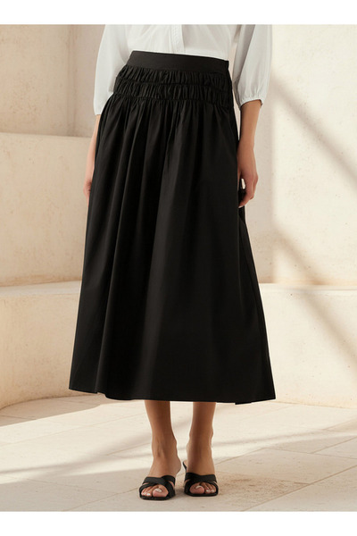 2Xtremz Midi Cotton A-line Skirt with Side Zip