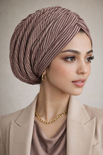 Aişe tesettür Copper Shimmering Gathered Casual Bonnet