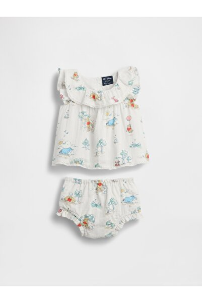 GAP Bebek Beyaz Winnie The Pooh Pamuk Gauze Outfit Set