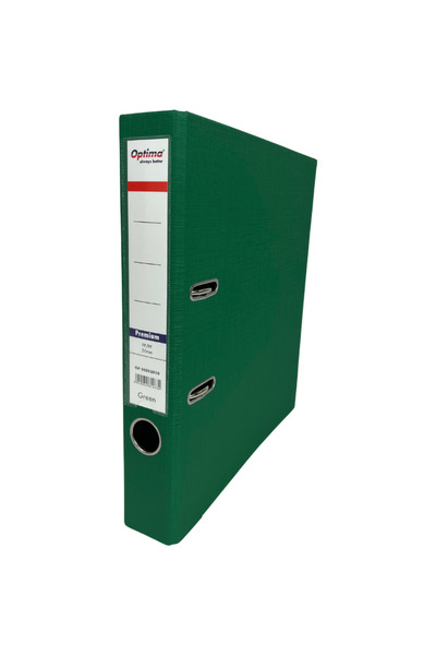 Optima A4 Binder, PP/PP, Metal Edge, 50 mm, Premium - Green