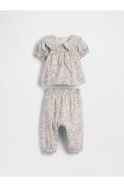 GAP Bebek Çok Renkli Ruffle Puff-Sleeve Outfit Set
