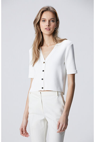 Network Kırık Beyaz Kısa Kollu Triko Ceket