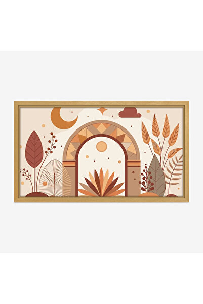 Tajridhome لوحة طبيعة هادئة - عناصر هندسية - ألوان دافئة - مريح - لوحات فن عص...