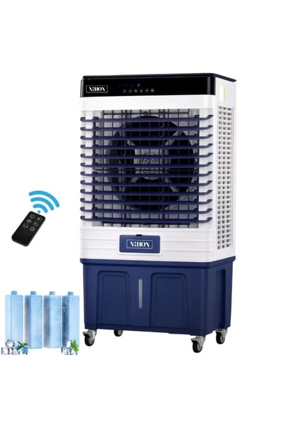 NİHON 75L Portable Air Cooler, 12000 m³/h, 260W, Remote, Ice Chamber