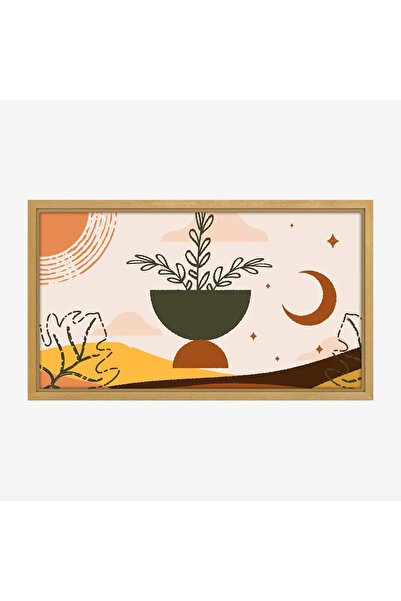 Tajridhome لوحة طبيعة هادئة - وعاء نباتي - ألوان دافئة - مريح - لوحات فنية مو...