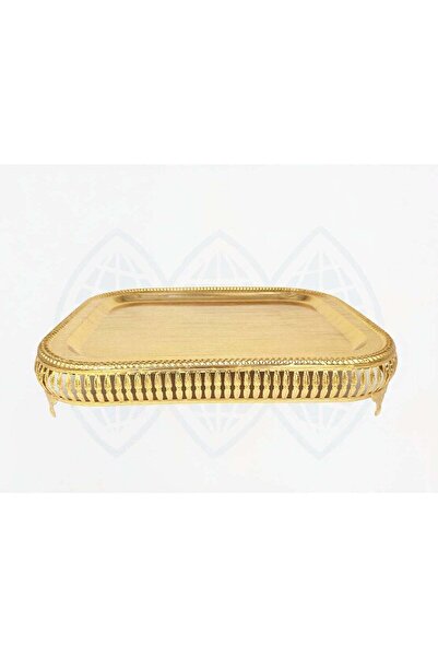 Generic Golden Rectangular Metal Serving Tray