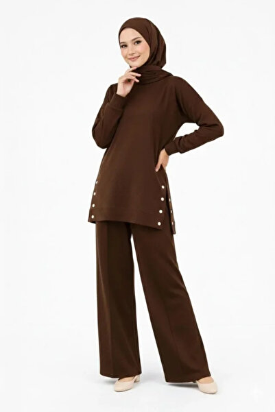 FRESCO SCARFS Osy Modal Soft Textured Fabric Modern Hijab Set with Metal Snap...