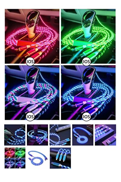 AMIN 3 in 1 Lighted Data Cable, Various Colors