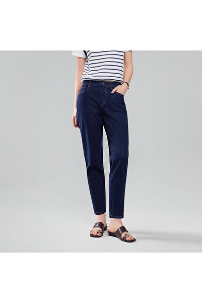 Giordano Women’s High‑Waist Ultra Stretch Straight Denim Jeans