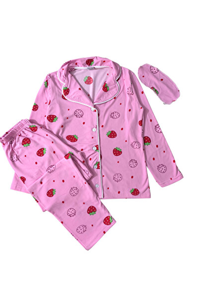 zahider Devojčička pidžama sa Pamuk delova, u boji jagode, sa Sa deznom dugmi...