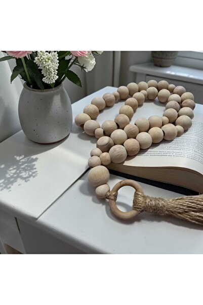 diclecollection Decorative Wooden Bead Ring Detailed Decorative Ornament Pray...