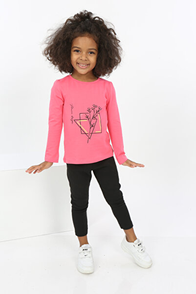 Toontoy Baby Girl Printed Crew Neck Long Sleeve T-Shirt