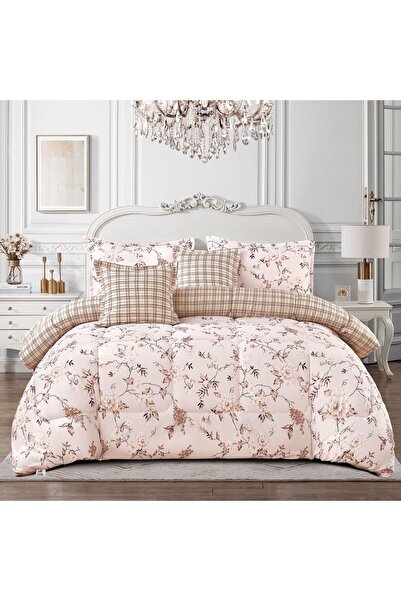 mingle King size 6-piece bedding set: Floral King Duvet (230x250cm) with fitt...