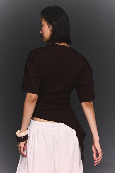 Bershka Kısa kollu büzgülü tişört